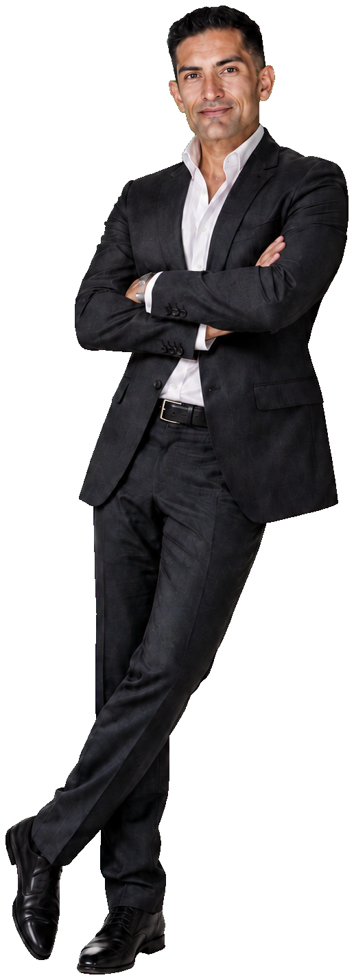 Dr Haris Naseem standing with his arms crossed
