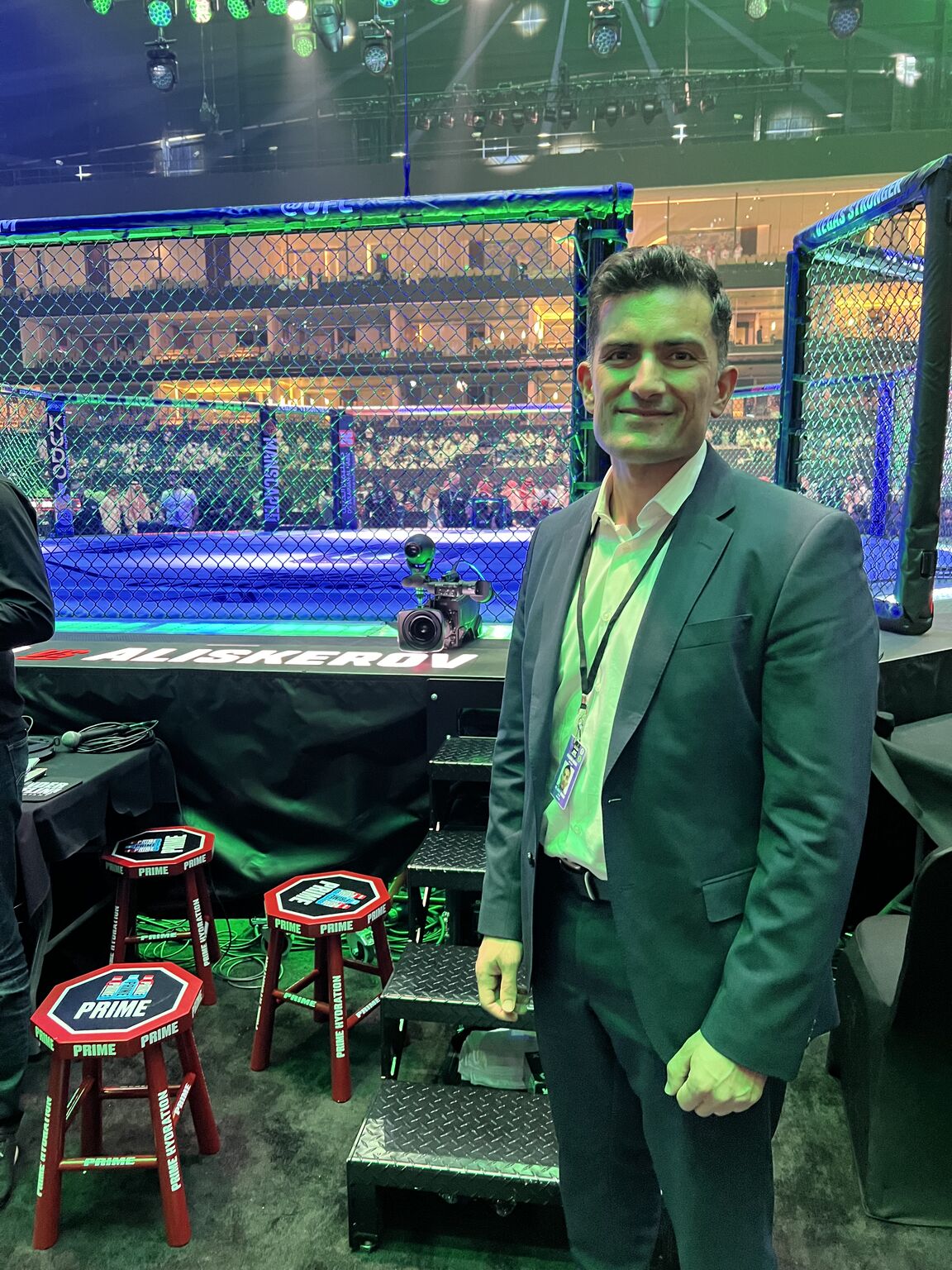 Octagonside at a UFC event in Saudi Arabia, from Dr Naseem’s event photographs